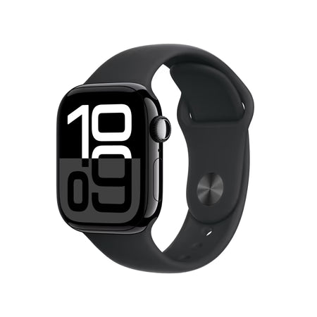 Ap_ple Watch Series 10 GPS 42 mm Jet Black Aluminium Case with Black Sport Band - S/M