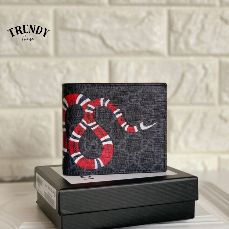 Gu(ci Snake Premium Men’s Leather Wallet | Luxury Bifold Wallet with Card Holder