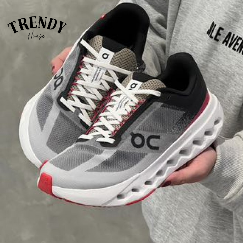 On Running Cl0ud surfer Next Black Red Men’s Running Shoes | Lightweight Cushioned Sports Sneakers for Training & Daily Wear