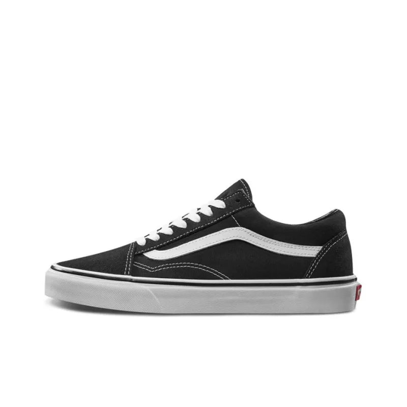 Va_ns Orig_inal Sko_ol Black Suede Low-Top Skateboarding Shoes Unisex Black White